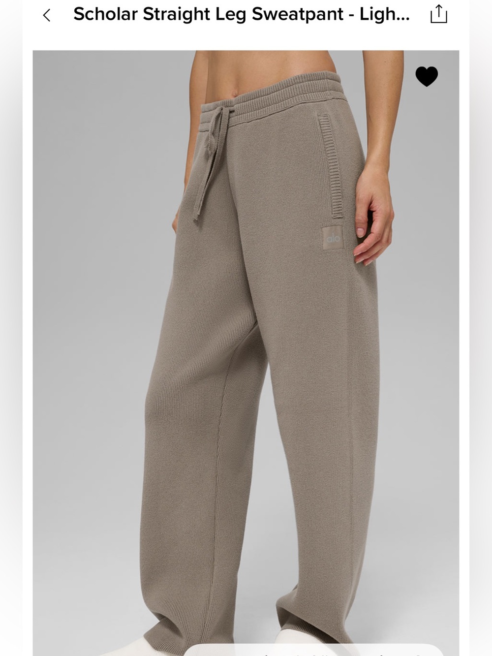 ALO Yoga Scholar Straight Leg Sweatpant - Light Cocoa
